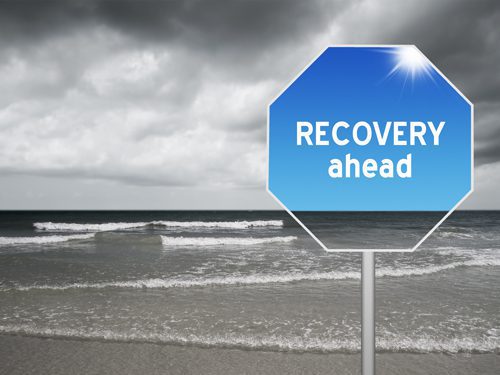 recovering from alcohol abuse - recovery ahead sign - Fair Oaks Recovery Center